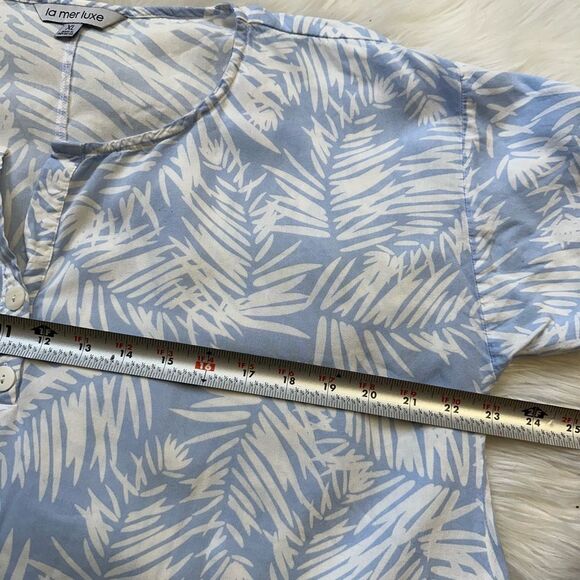 5 for $45 La Mer luxe Top Blouse Shirt Size XL Blue - Picture 6 of 7